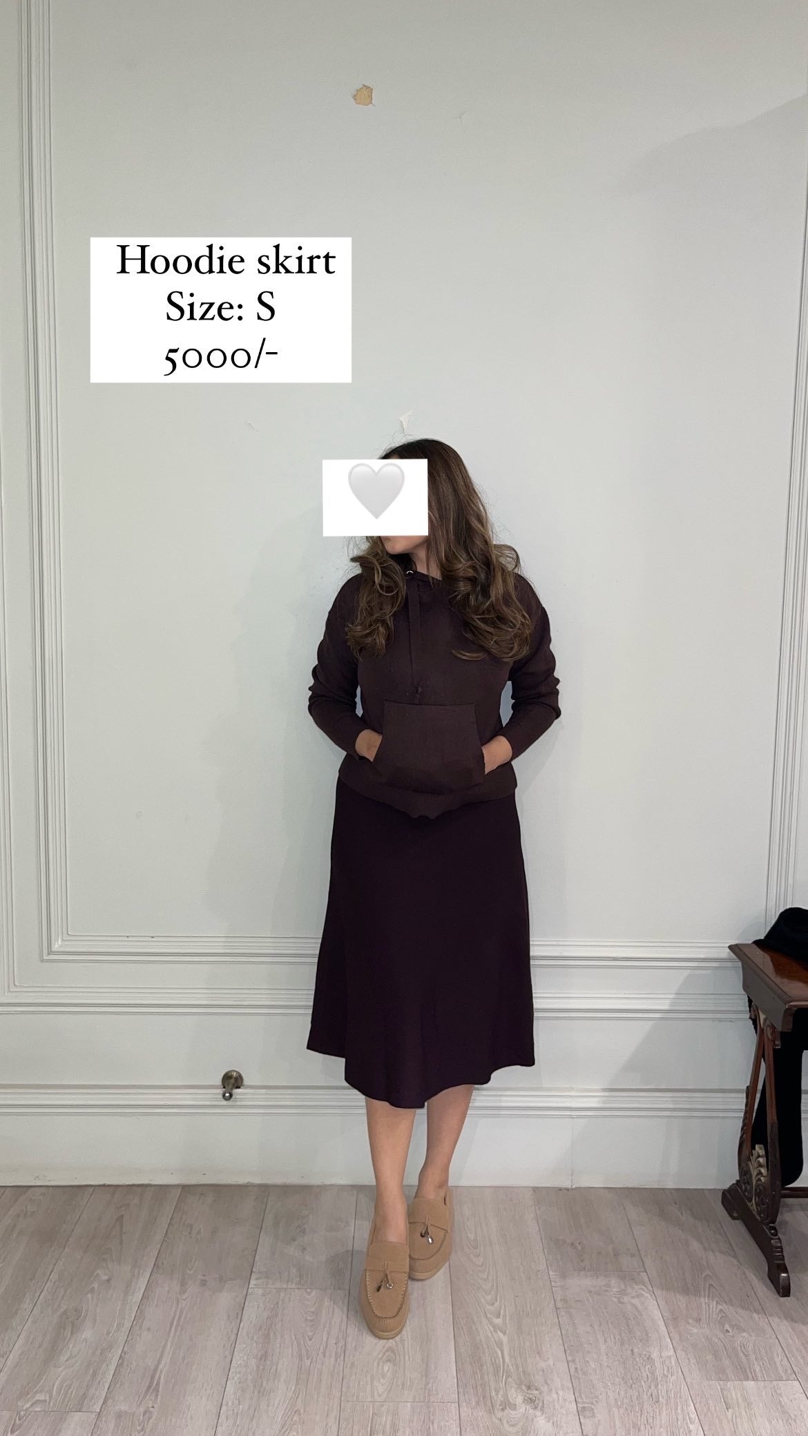 Brown hoodie skirt