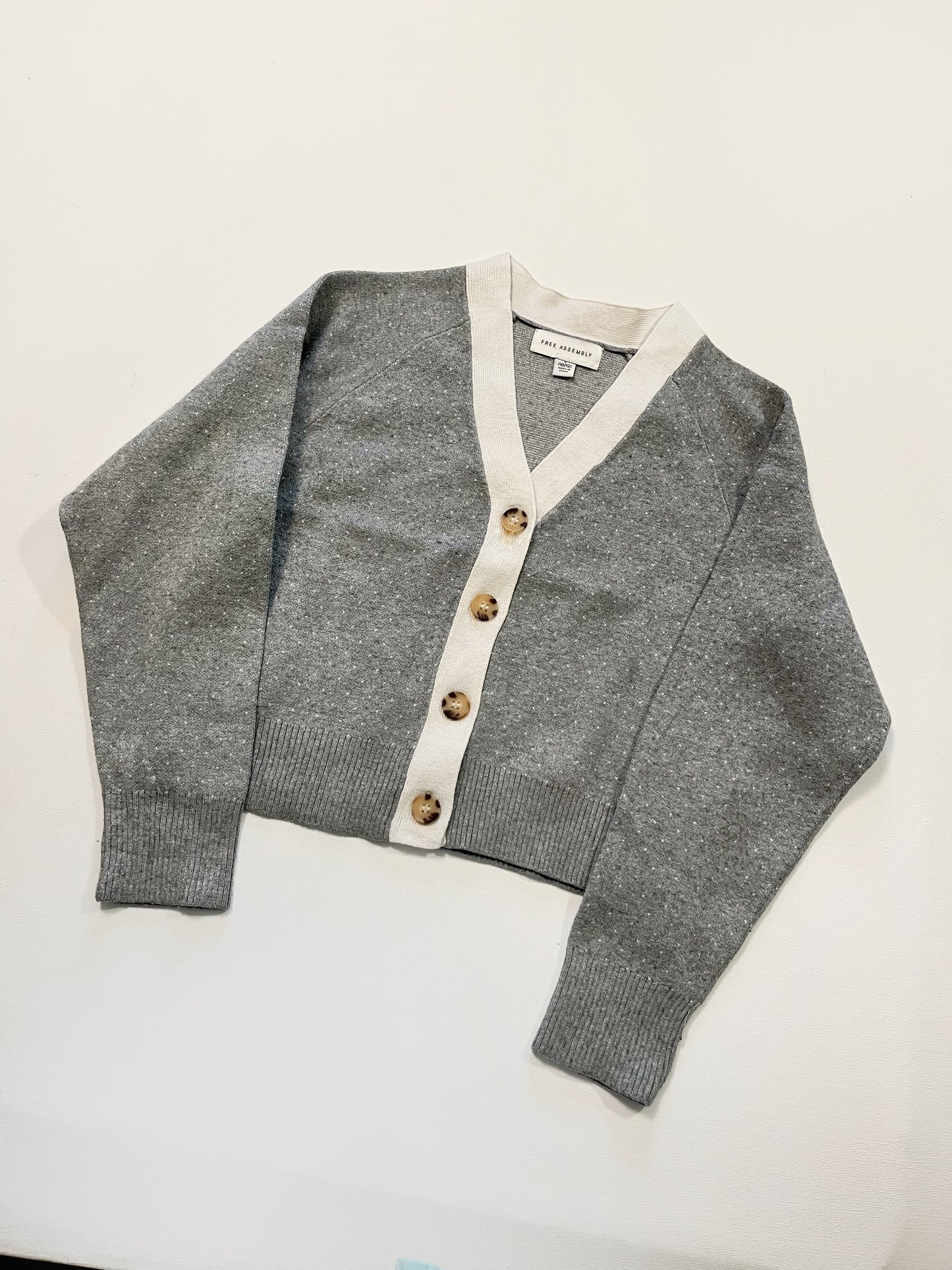 Grey white cardigan