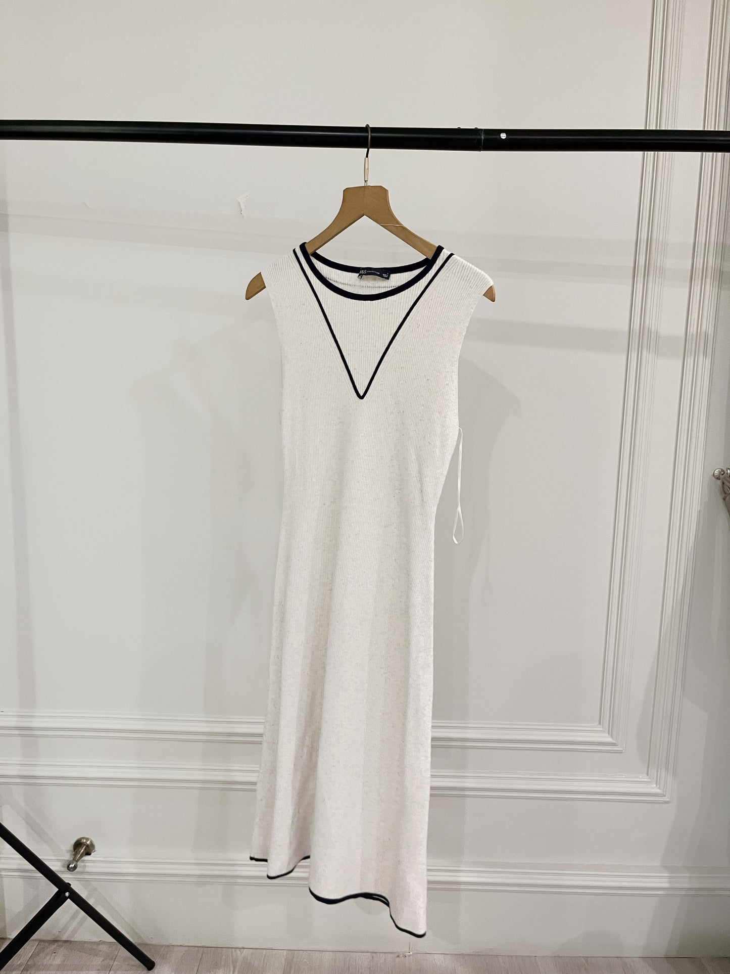 Beige blue dress