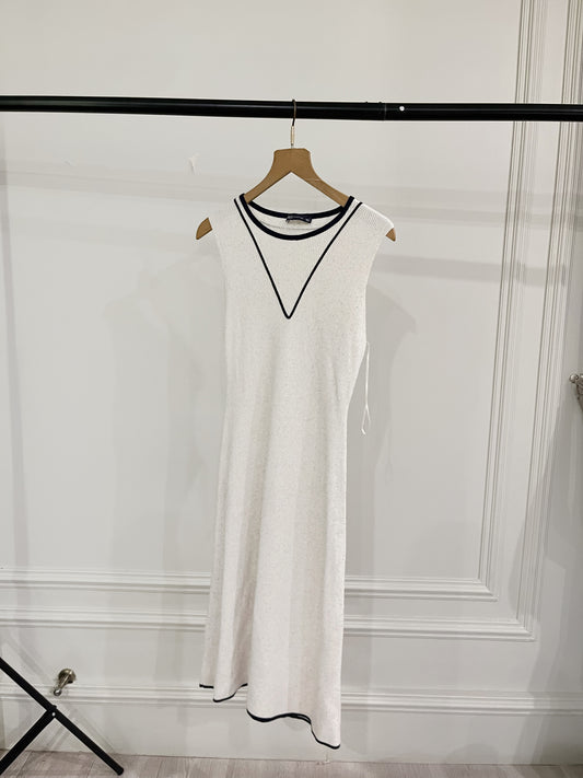 Beige blue dress