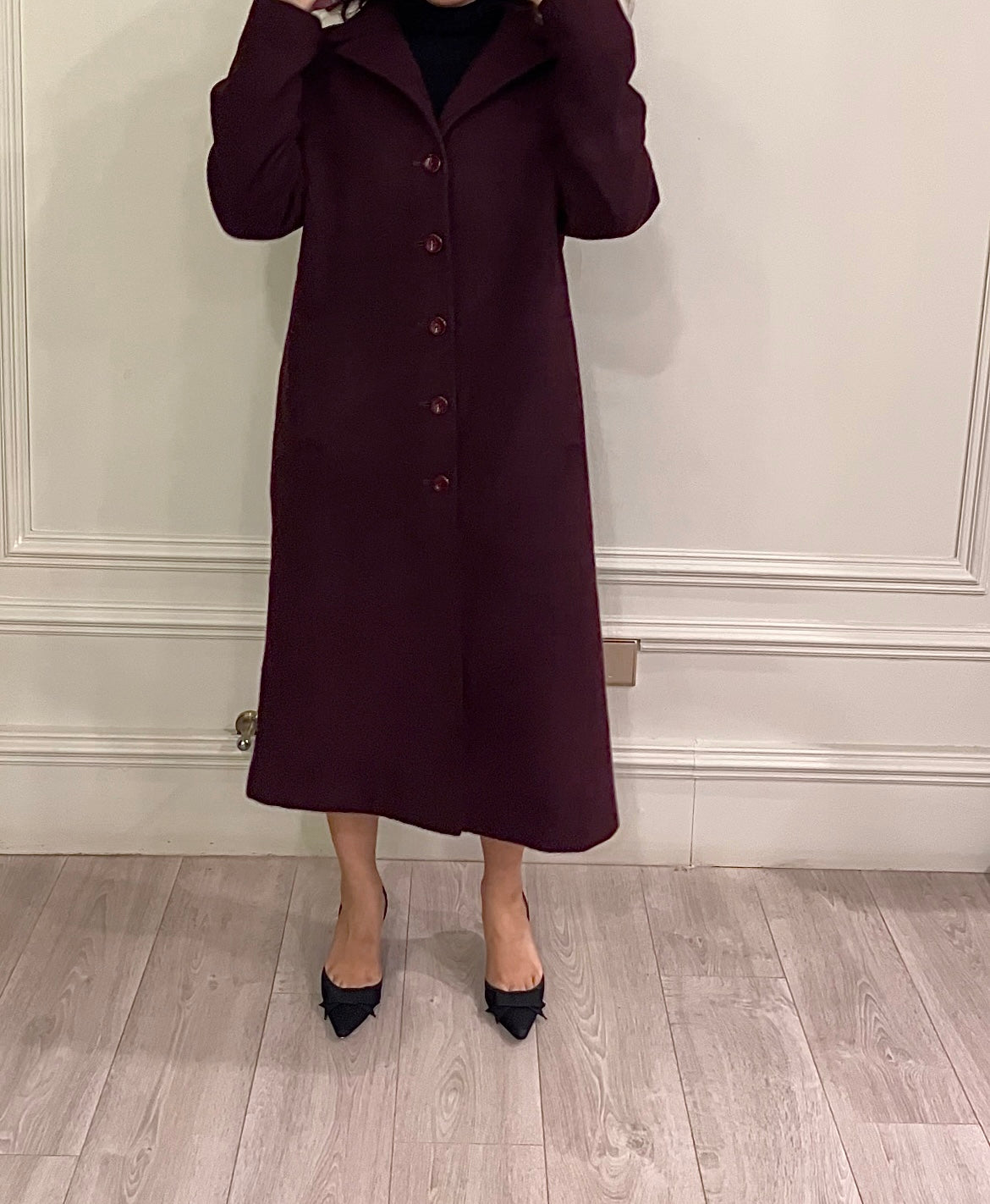Burgundy coat