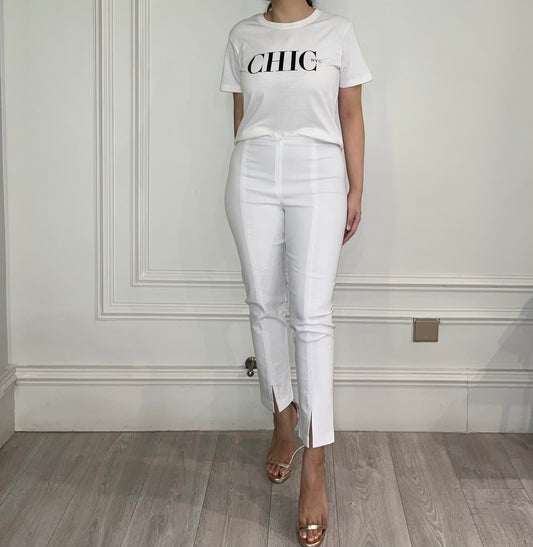 White high waist pants