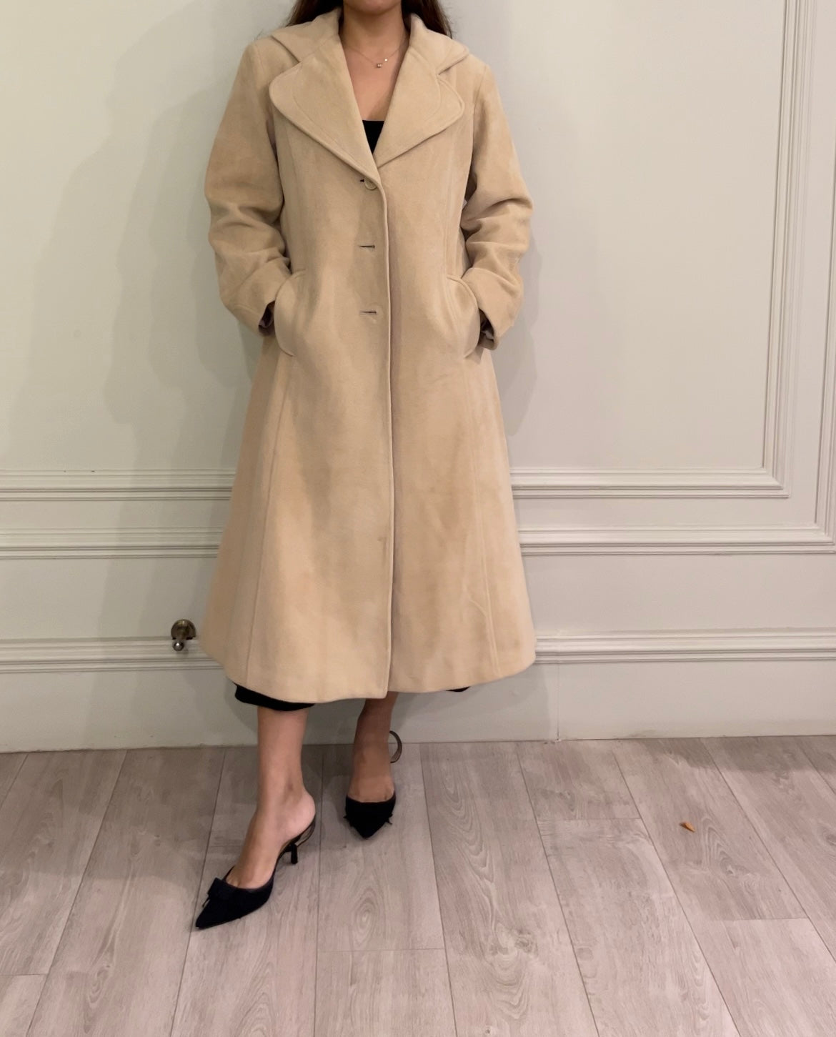 Beige suede