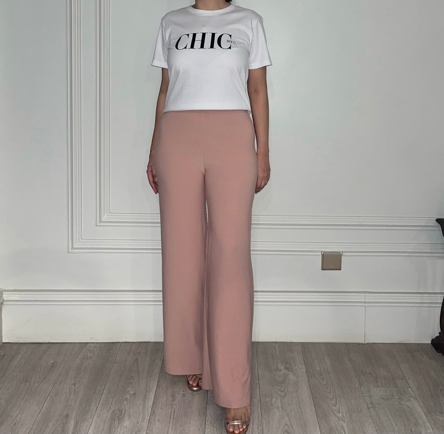 Pink high waist trousers
