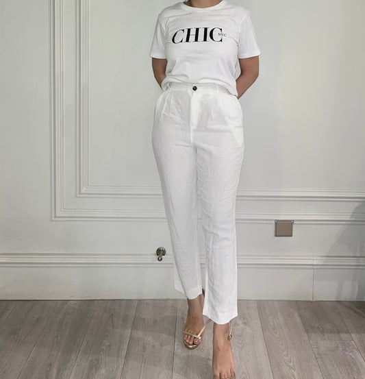White high waist trousers