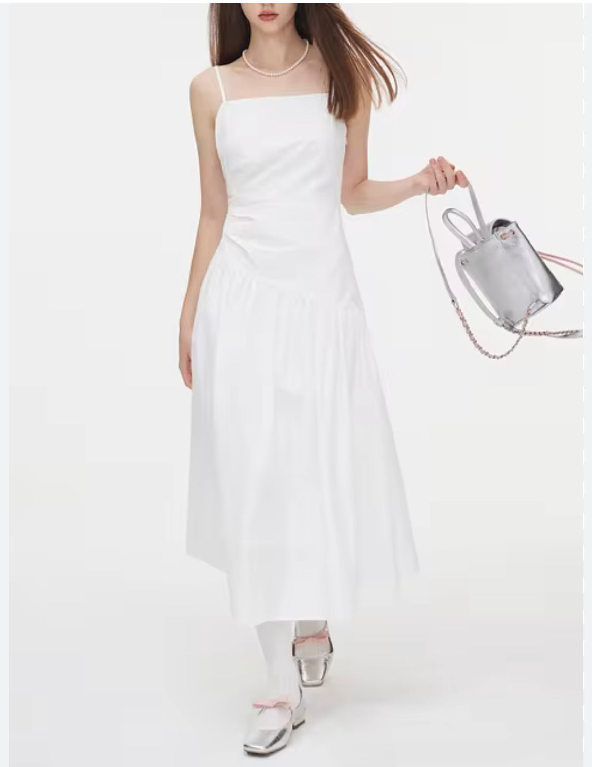 White midi dress