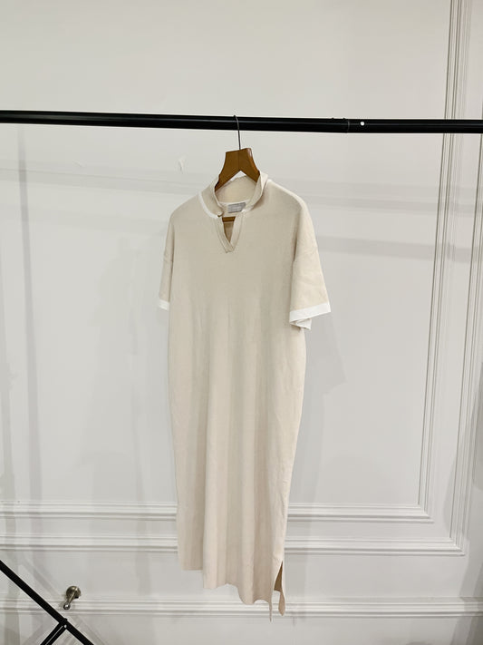 Beige & white